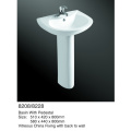 UK market Popular White color pedestal wash basin